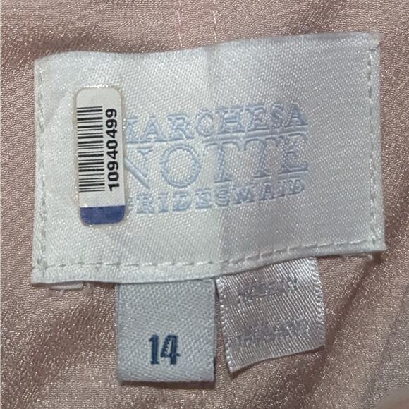 Marchesa Notte Bridesmaid Floral Tulle Gown Blush Pink Women's Size 14 FLAW - Picture 12 of 14